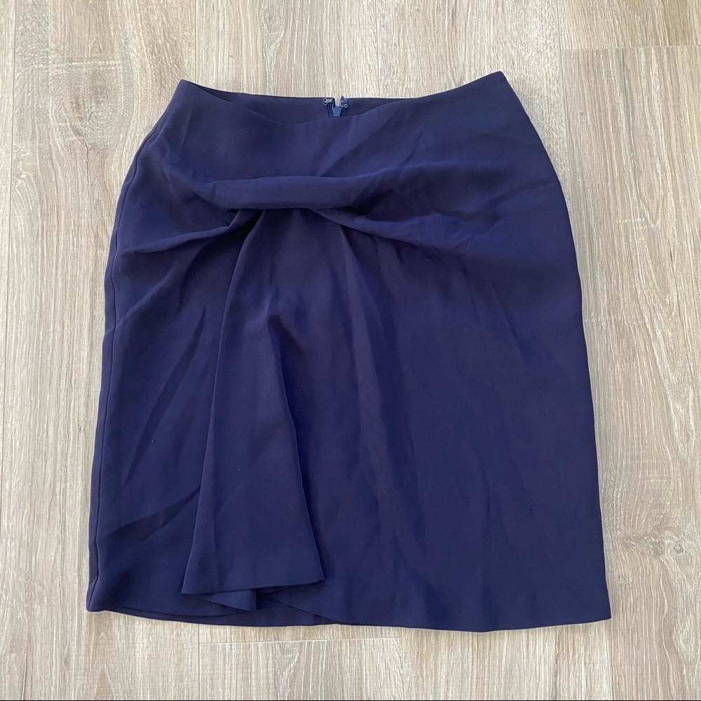ICB Prabal Gurung Navy Front Drape Skirt Sz 2